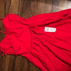 Vibrant Red Dress with Spaghetti Straps